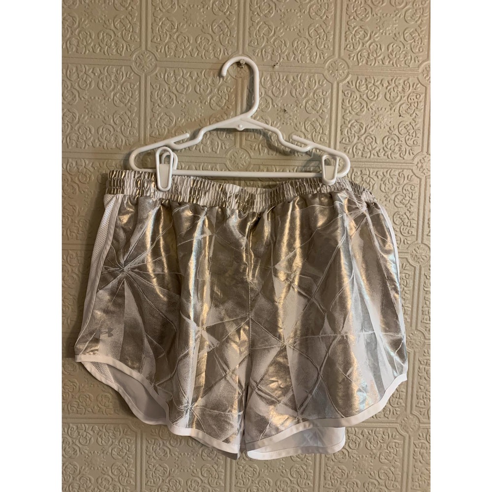 Under Armor - Women's Loose Active Shorts - Gold and White -Size L